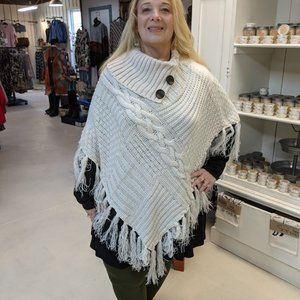 Leto Cable Knit Poncho